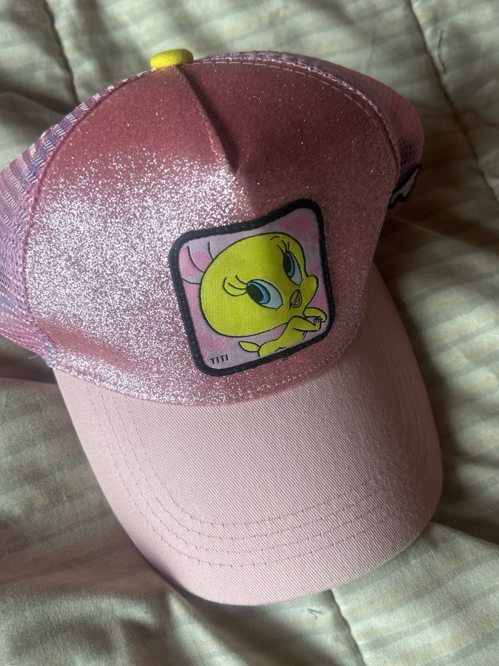 Disney Pink Tweety Glitter Trucker Hat